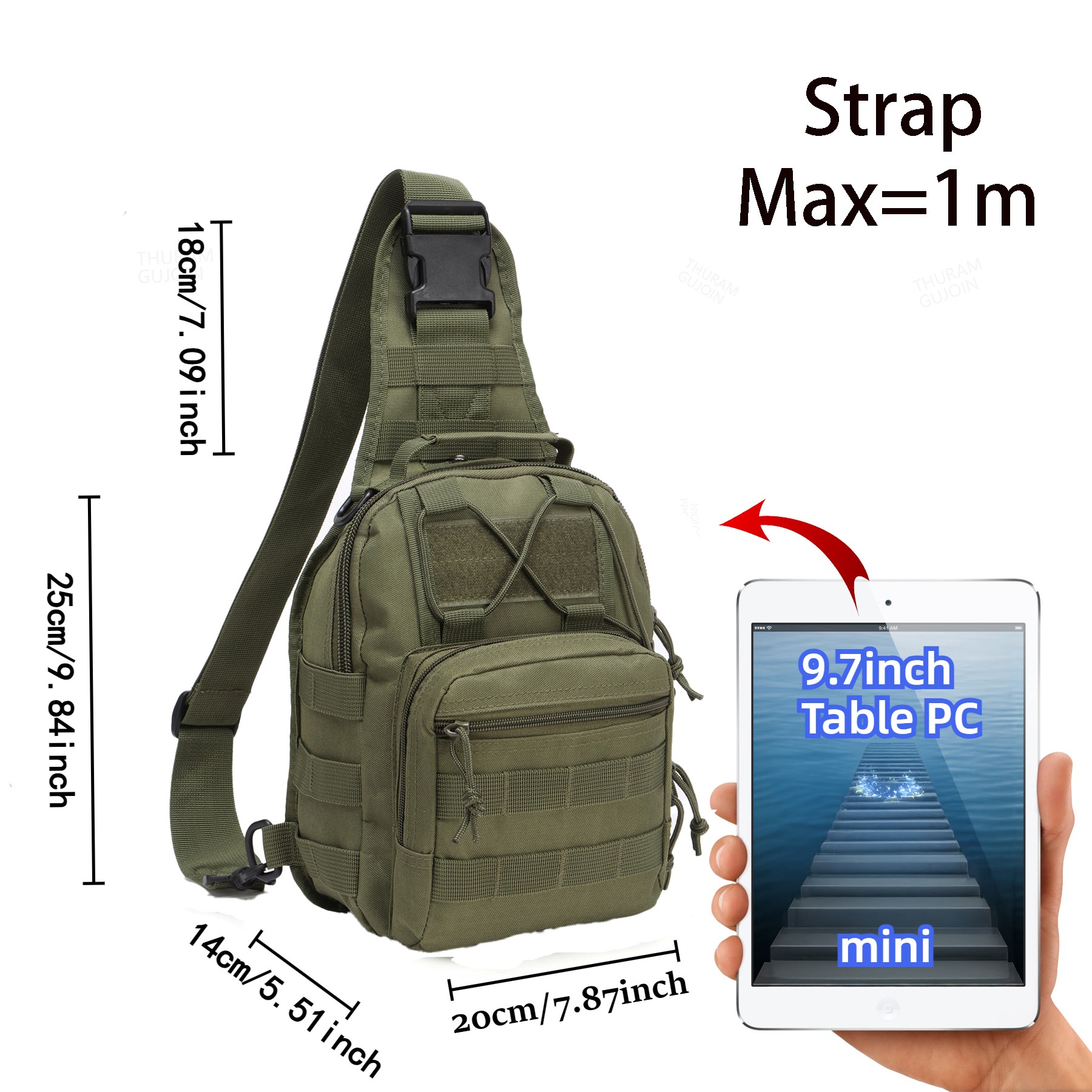 THURAM Outdoor Tactical Bag Ba - Sling Backpack Shoulder review and price