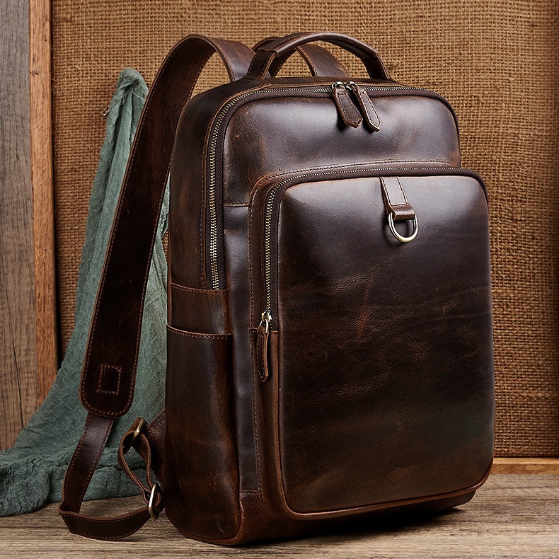 Men's Top Grain Waxed Leather  - Leather Backpack Vintage review and price