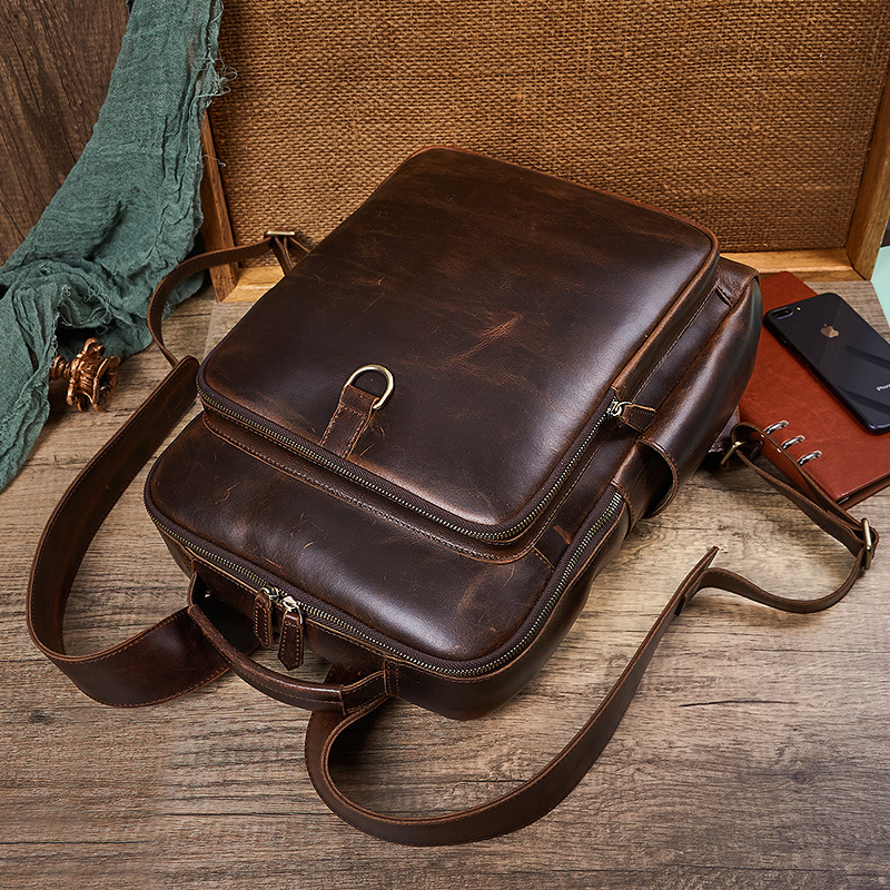 Men's Top Grain Waxed Leather  - Leather Backpack Vintage review and price