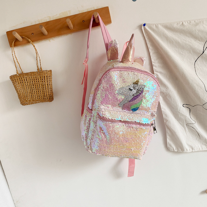 Sequin Unicorn Backpack Pink S - Fashion Backpack Women review and price