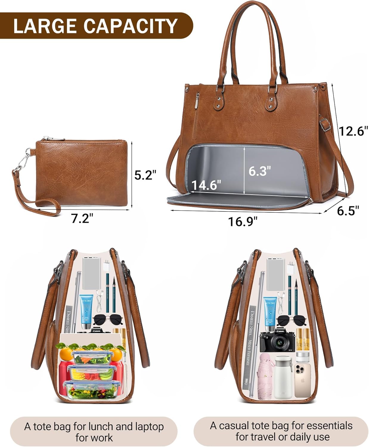 2 in 1 Laptop Tote Bag with In - Laptop Backpack 15.6 review and price