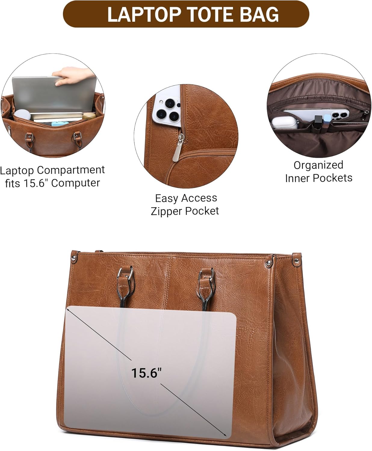 2 in 1 Laptop Tote Bag with In - Laptop Backpack 15.6 review and price