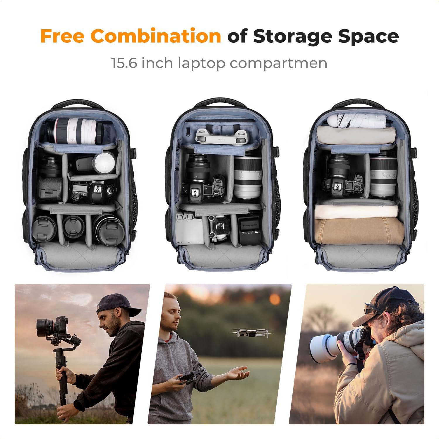 K&F CONCEPT Camera Backpack,25 - Laptop Backpack 15.6 review and price