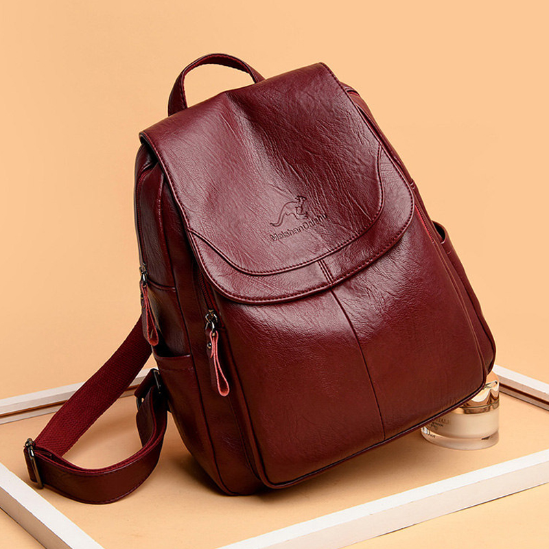 9 Color Women Soft Leather Bac - Leather Backpack Vintage review and price