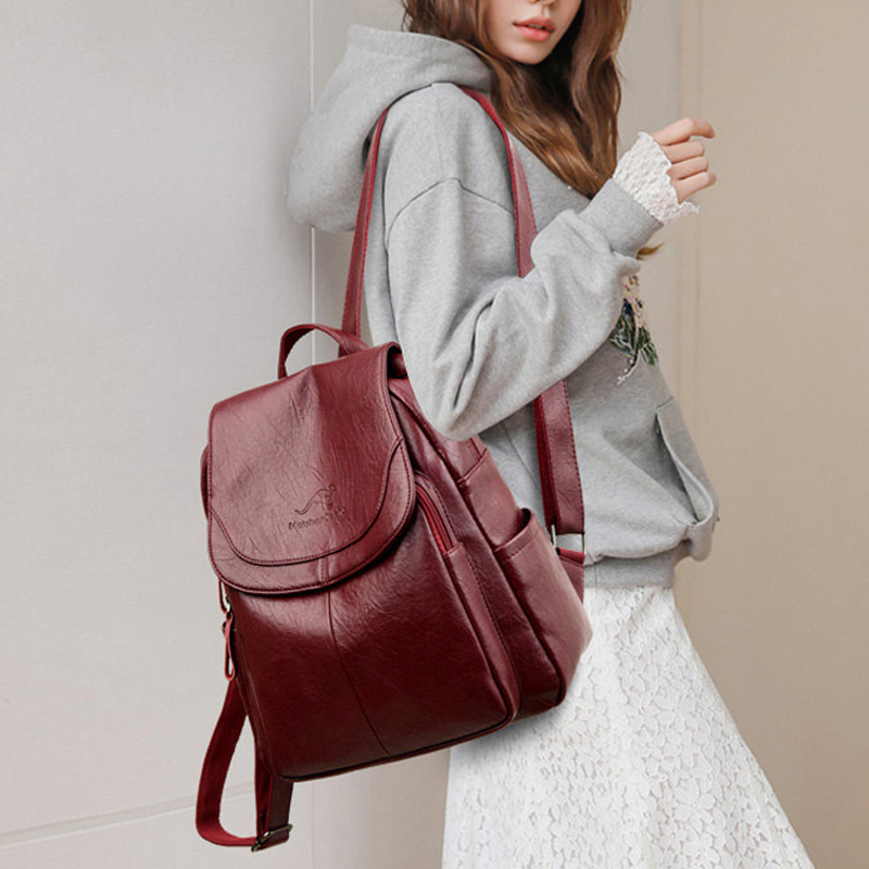 9 Color Women Soft Leather Bac - Leather Backpack Vintage review and price