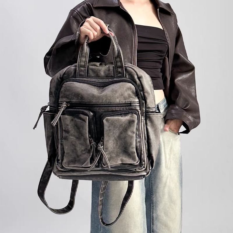 Luxury Soft Washed Pu Leather  - Leather Backpack Vintage review and price