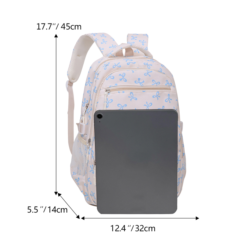3Pcs Cute Bow Print Backpack w - Sling Backpack Shoulder review and price