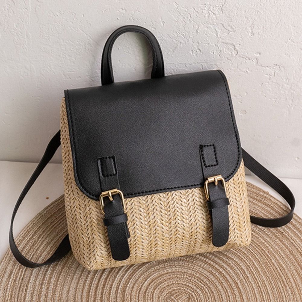 Versatile Bag PU Leather Straw - Leather Backpack Vintage review and price