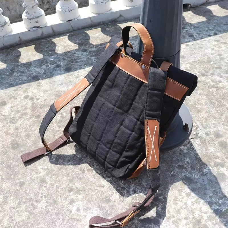 Fashion Men Backpack Waxed Can - Leather Backpack Vintage review and price