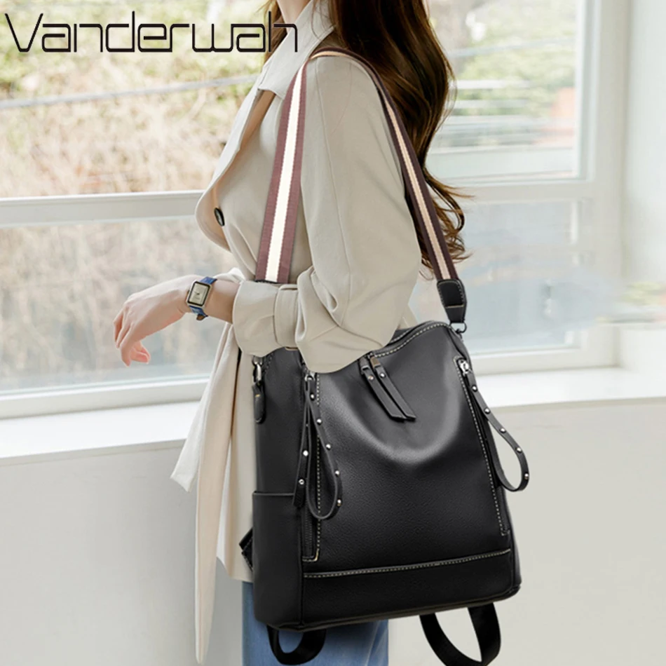 Brand Luxury Backpacks Soft Le - School Backpack Teen review and price