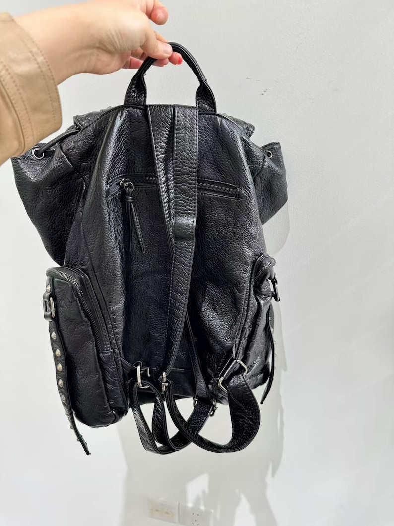 Gothic Punk PU Leather Shoulde - Leather Backpack Vintage review and price