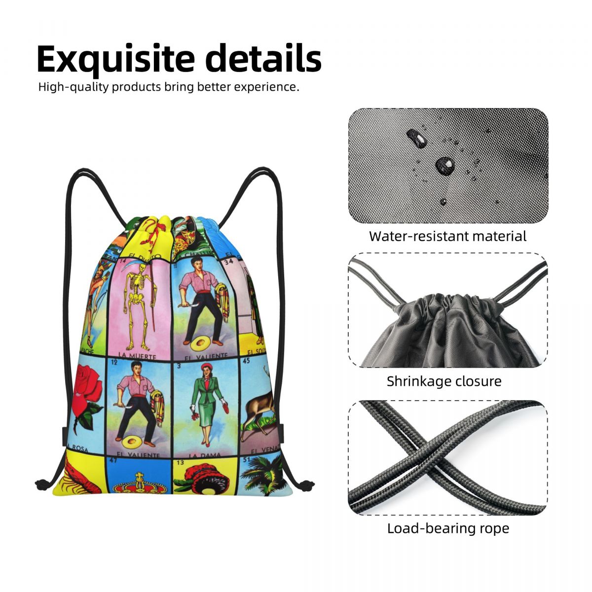 Loteria Card Mexican Bingo Dra - Drawstring Gym Bag review and price