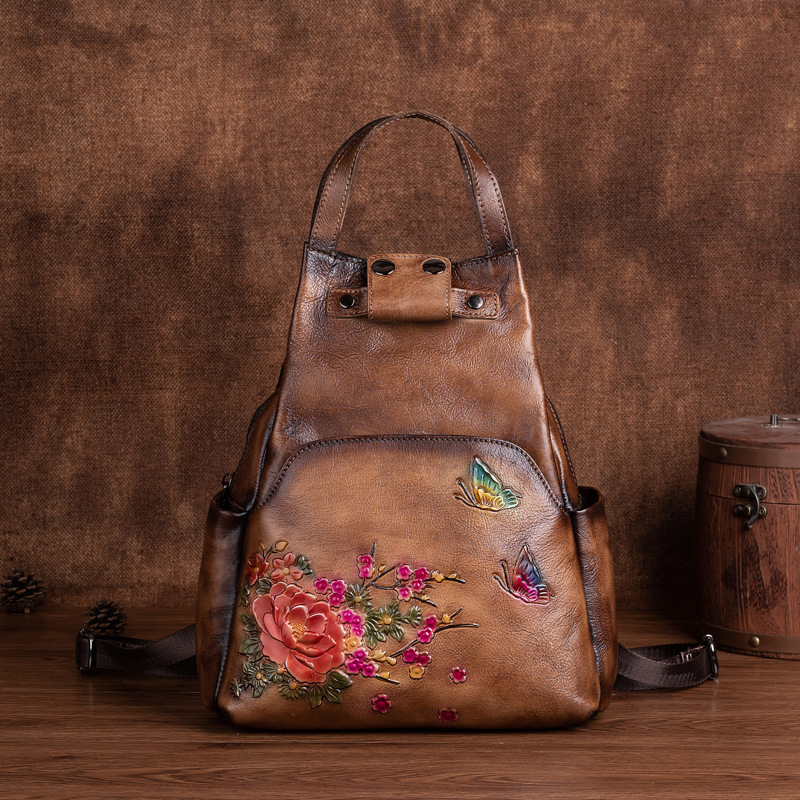 Johnature Genuine Leather Embo - Leather Backpack Vintage review and price