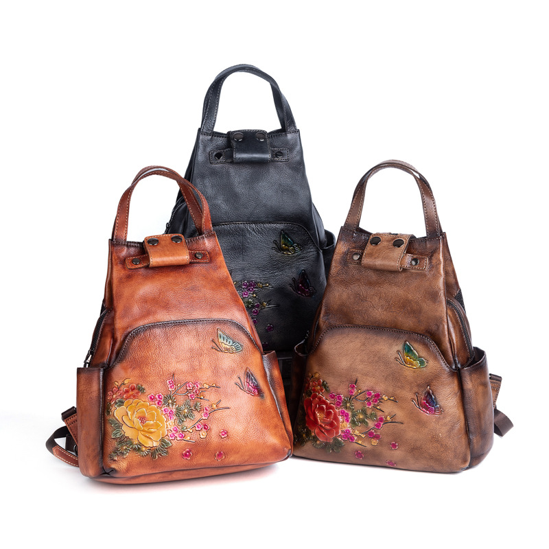 Johnature Genuine Leather Embo - Leather Backpack Vintage review and price