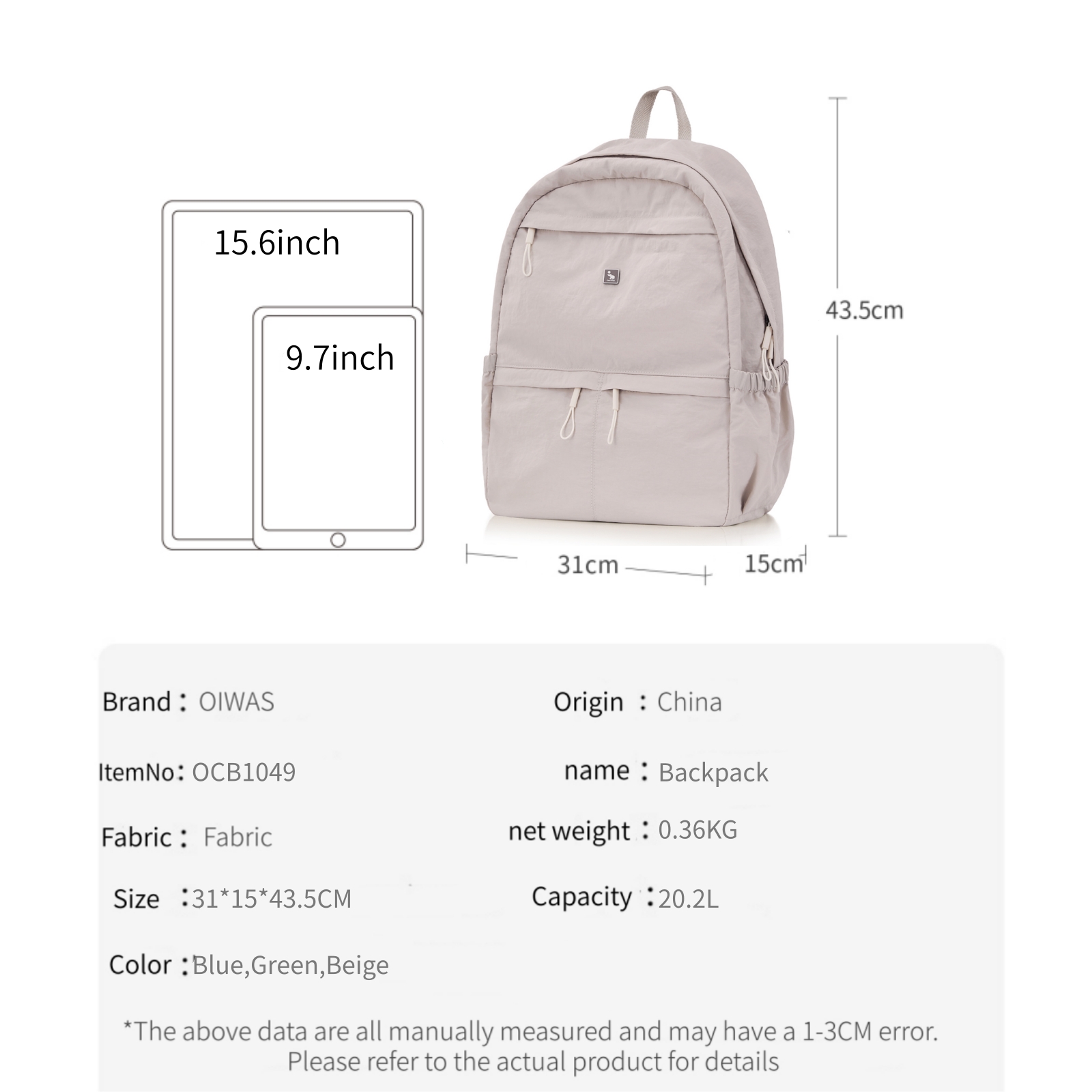 OIWAS Ultra Lightweight and St - Canvas Backpack Casual review and price