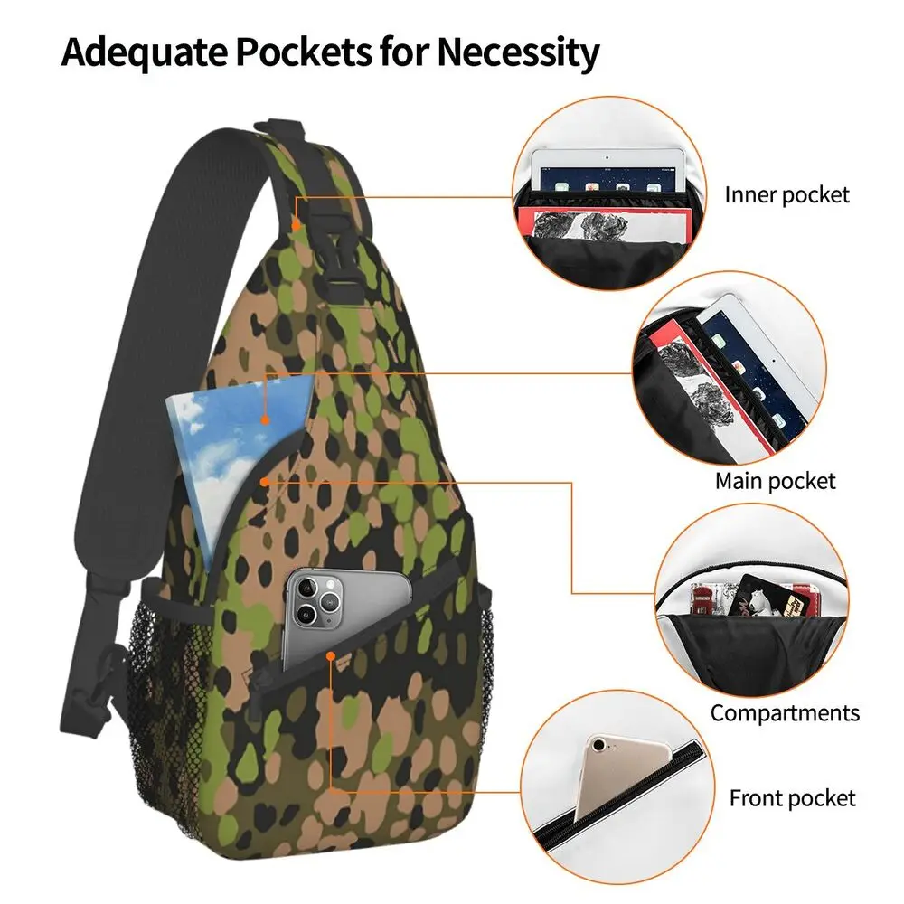 WW2 SS Erbsentarn Camouflage C - Sling Backpack Shoulder review and price