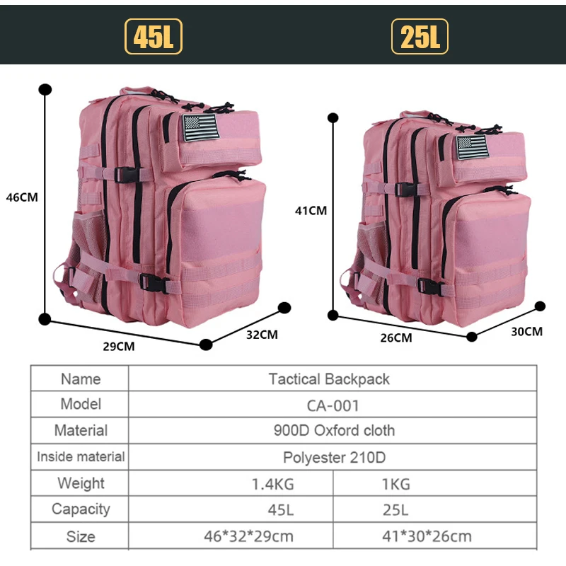 25L/45L 3P Tactical Backpack f - Rucksack Military Style review and price