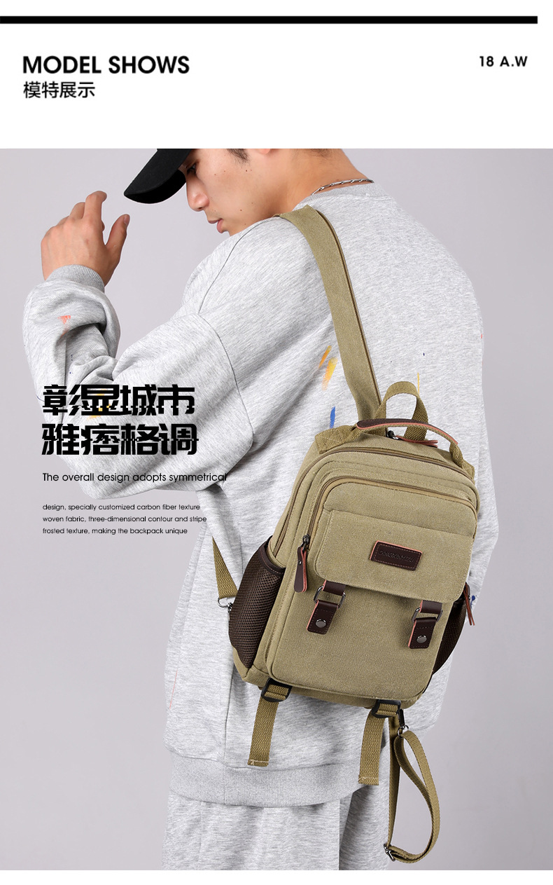 New Canvas Chest Bag Men Large - Canvas Backpack Casual review and price