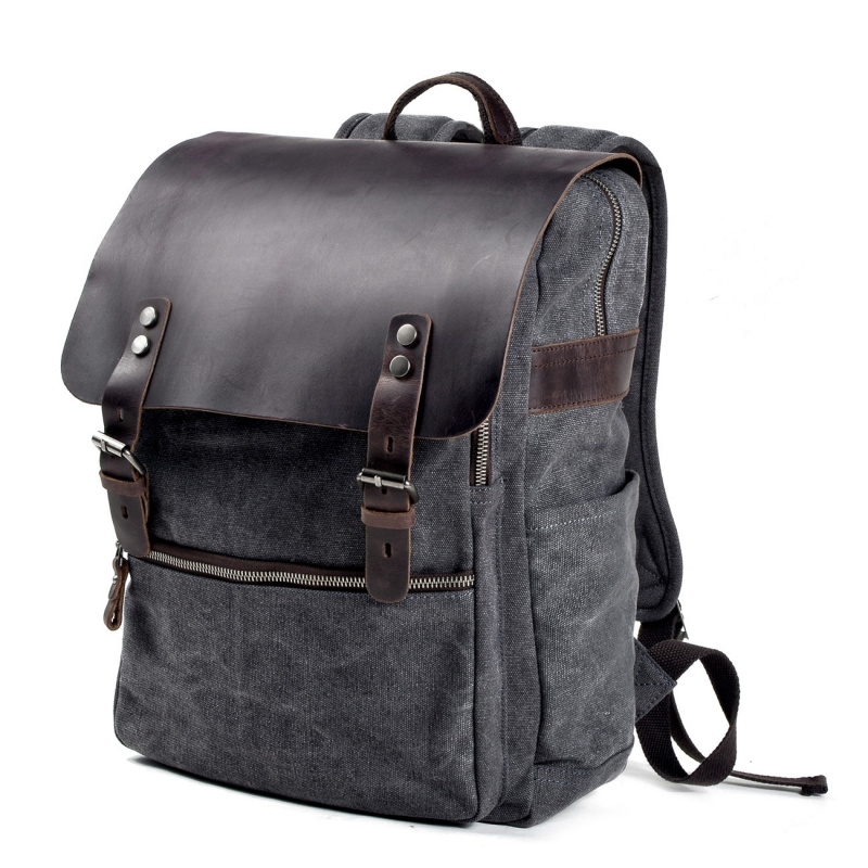 Retro men's backpack, double s - Canvas Backpack Casual review and price