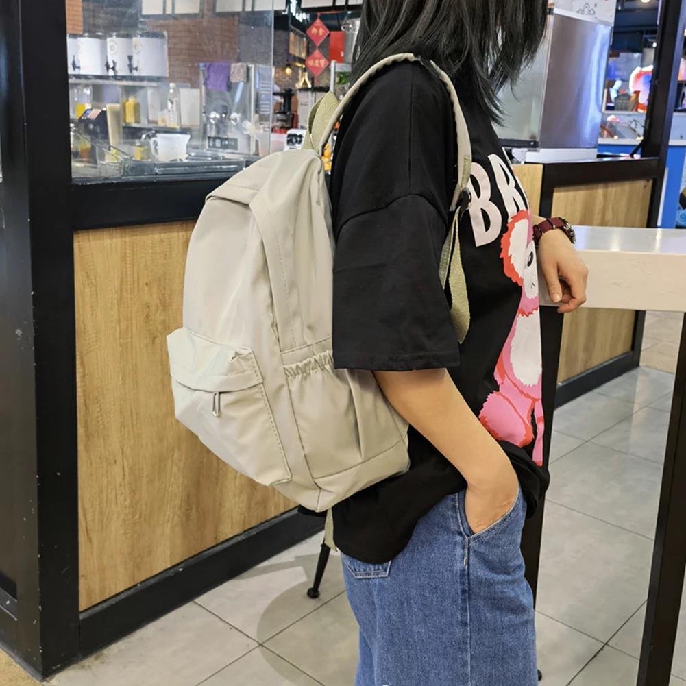 Solid Color Nylon Preppy Backp - School Backpack Teen review and price
